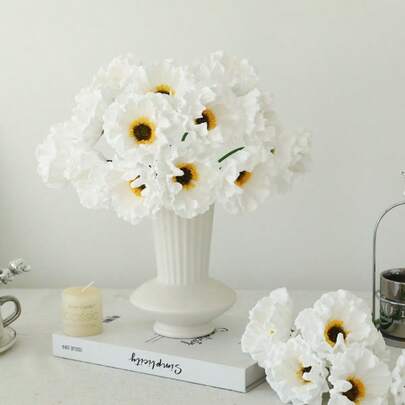 5/10 bông hoa anh túc nhân tạo trang trí, mô phỏng cao cấp, thích hợp làm quà tặng Ngày của Mẹ, trang trí đám cưới, thiết kế nhà cửa, phòng ngủ, phòng khách, tiệc sinh nhật, trang trí Ngày Valentine.