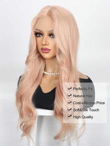 26-Inch Rose Pink Long Curly Wig, Heat-Resistant Synthetic Fiber Wig, Fashionable Style For Women's Daily Wear. - Rusty Rose - View 6