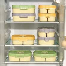 2/3 Compartment Portable Square Plastic Lunch Box With Handle, Microwave Heatable, Sealed Leak-Proof Fruit Salad Food Container, Reusable Large Capacity Divided Bento Box, Suitable For Student And Adult Use In School, Office, Outdoor Camping, Picnic, Travel,Back To School - Multicolor - View 9