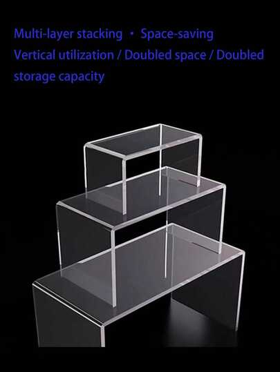 Acrylic Display Rack, Retail Display Shelf, Transparent Storage Rack, Suitable For Grocery Stores And Offices, Acrylic Display Rack Can Be Used To Display Dolls, Cupcakes, Jewelry, Toys, Perfumes, Etc. Multiple Sizes Available, Suitable For Halloween And Christmas