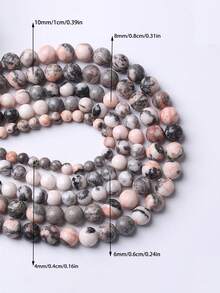 1 Strand Natural Pink Zebra Beads Round Loose Stone Beads For Jewelry Making Diy Energy Stone Healing Power Bracelet 4 6 8 10mm - Multicolor - View 5