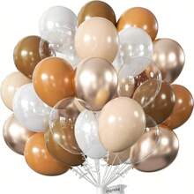 30 Stücke/Set braune & weiße Luftballons, inklusive kaffeebraun, vintage, vintage sandweiß, perlweiß und klare Luftballons, geeignet für Geburtstag, Hochzeit, Valentinstag, Weihnachten, Neujahr, Eröffnungszeremonie, Heimdekoration, Luftballondekoration, Luftballonparty, Fotografie-Requisiten, Fotobox-Hintergrund, Stillleben-Dekoration - Übersicht 1