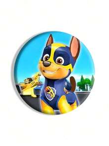 Paw Patrol 5枚/1枚汪汪队卡通圆形徽章，直径58毫米，颜色和款式随机，狗狗特工队标志贴纸，可爱狗狗造型胸针，徽章别针，卡通徽章，背包挂件，服装装饰贴纸，适用于包包、衣服、帽子，最佳生日和毕业礼物，实物可能与图片略有不同 - brooch - 查看 9