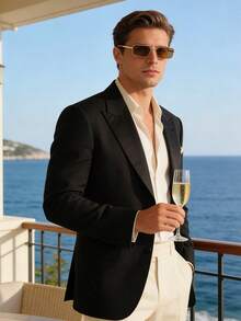 Prada Men's Large Square Frame, Black Acetate Frame, Luxurious Designer Style, Perfect For Summer Beach And Street Fashion. - Black - View 7