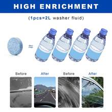 Effervescent Windshield Washer Tablets, 1 Tablet Makes 4L Concentrated Cleaner, 10 Pack Auto Glass Cleaner For Car Owners & Vehicle Maintenance - A - View 3