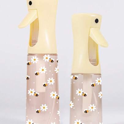 Flowers Pattern PET Refillable Travel Spray Bottle,Professional High Pressure Atomizer Spray Bottle, 200ML/300ml High Pressure Continuous Automatic Airless Fine Mist Sprayer, Hair Styling Tools, Hair Care Products And Accessories, Salon Beauty Travel Essentials,Hair Salon Beauty Travel Necessities, Multi-Function Spray Bottles