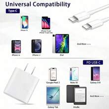 20W 超快充电 USB-C 充电器，可选配 200 厘米 USB-C 转 USB-C 数据线。兼容 17/16/15，兼容三星 S26/S25/S24/S23/S22。非常适合家庭、办公室和旅行使用。 - 美規A型插(110-127V) - 查看 6