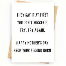 1张有趣的母亲节贺卡，中间有孩子图案，含信封 - A - 查看 1