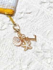 1 Bohemian-Style Golden Letter Keychain With Shell And Starfish Decorations, A-Z Letter Options-Perfect For Holiday And Beach Themes. Ideal Gift Or Decoration For Backpacks, Purses, And Handbags! A Great Gift For Friends, Classmates, And Loved Ones,Easter, Mother'S Day, Independence Day, Wedding Season, Graduation Season Gifts - View 23