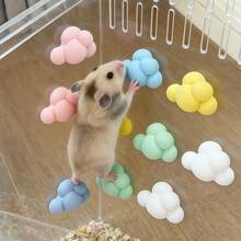 12 piezas Accesorios para jaula de hámster con forma de nube de colores, incluyendo plataforma de escalada y escalera - Diseño de múltiples capas adecuado para hámsters, lagartos, arañas y otras mascotas pequeñas, marco de escalada decorativo para terrario de vidrio, agregando diversión de escalada y escondite a la jaula - Ver 6