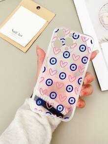 极简高透明手机软壳，UV印刷镂空爱心波点图案，TPU保护套，兼容 16 Pro Max、Galaxy S25 Ultra、14C、Moto E22、Pixel 6a 5G - 彩色 - 查看 4