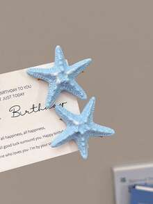 4个海星发夹，可爱爪夹，度假风侧刘海夹 - 彩色 - 查看 4