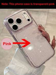 Luxury Shiny Transparent Soft Phone, Compatible With 17 Pro 17 16 15 14 13 Pro 15 16 Plus 17, Shiny Camera Protective Cover - 透明粉末 - 查看 9