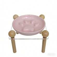 1pc Pet Ceramic Raised Bowl With Acrylic Stand, Anti-Spill Sturdy Base, High-Temperature Fired Ceramic, Easy To Clean, For Cats And Dogs - 150ml - View 6