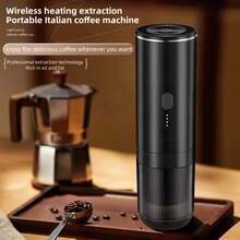 Machine à café sans fil portable, convient pour le bureau, la maison et les voyages, peut faire des boissons chaudes et froides, facile à utiliser, contrôle par bouton, compatible avec la poudre de café et les capsules, machine à café à capsules - Multicolore - Voir 3
