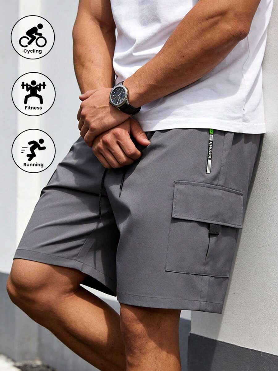 Pantaloni scurți cargo pentru bărbați noi pentru vară și pantaloni scurți sport lejeri, de lungime medie, pantaloni casual pentru bărbați în timpul verii - Gri - Vizualizare 1