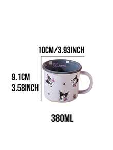 380毫升三丽鸥陶瓷马克杯，可爱卡通猫咪、美乐蒂、酷洛米、肉桂狗图案，光滑釉面，防滑底座，耐热，可微波炉加热，易于清洁，建议手洗，适合女孩、青少年、办公室、家庭使用，也是馈赠佳品，三丽鸥粉丝必备。 - 彩色 - 查看 15