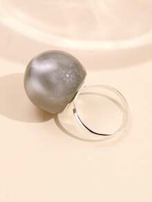 1pc Fashionable Elegant Minimalist Artistic Jelly Transparent Round Resin Stainless Steel Open Ring For Women, Suitable For Daily Commute, Street, Music Festival, Party, Evening Wear - Multicolor - View 44