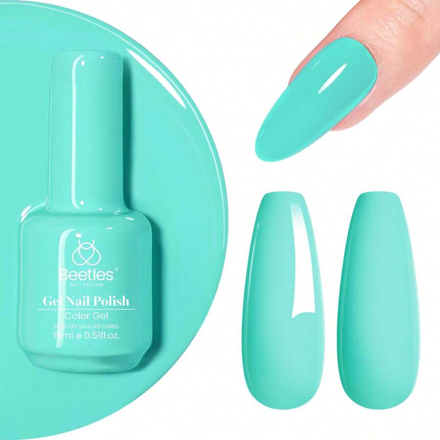 Beetles White Gel Nail Polish -1PC 15ml White Spring Colors Gel Polish - Cascade Green - View 1