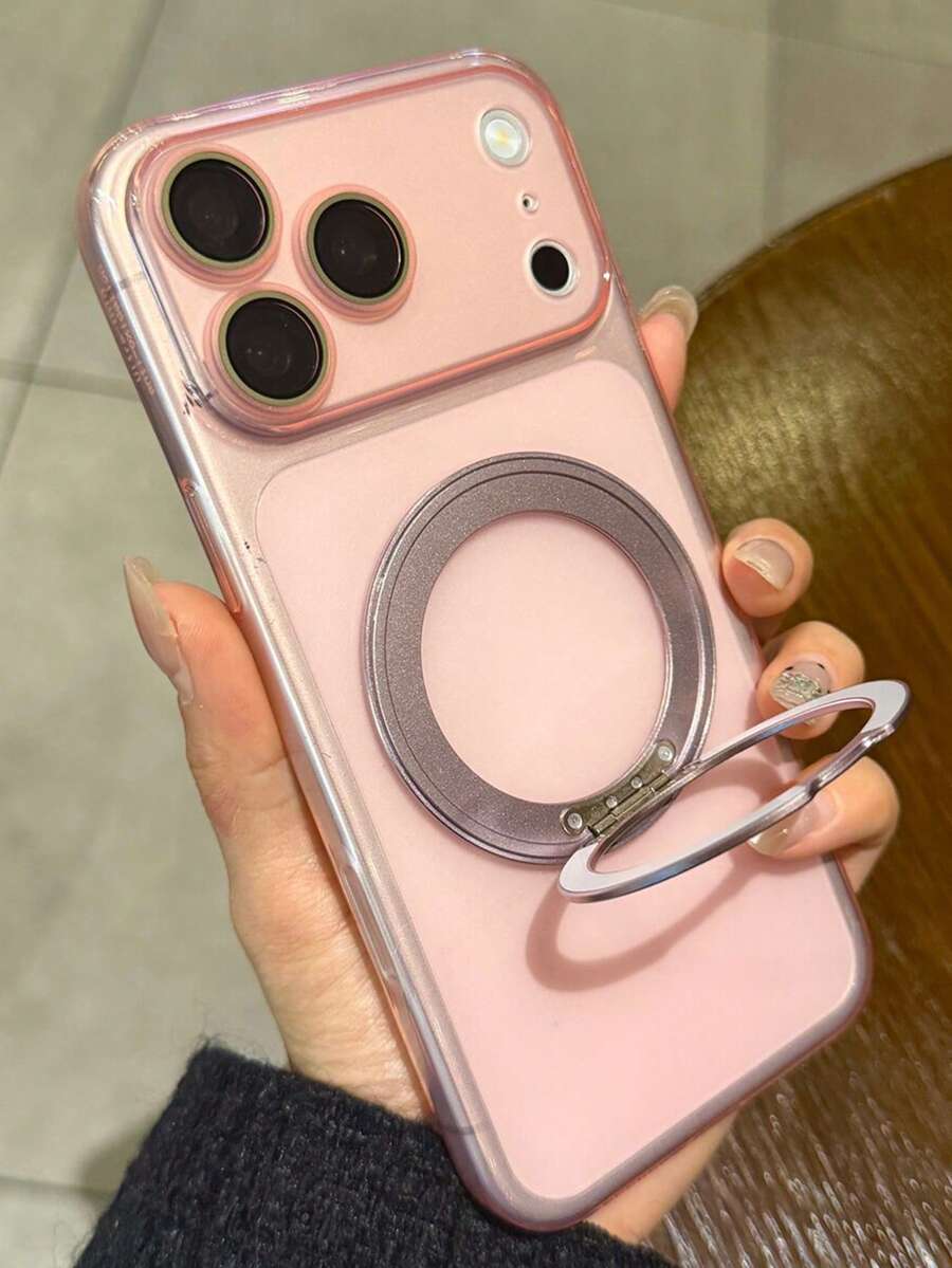 Minimalist Ice Feel Matte Transparent 360 Magnetic Bracket Holder Case Compatible With IPhone 17 Pro 17 16 Pro Max 16 Pro 16 15 Pro Max 15 Pro Max 15 Pro 15 14 Pro Max 14 Pro 14 13 Pro Max 13 Pro 13 12 Pro Max 12 Pro 12 11 Clear Camera Lens Protector Shockproof Cover