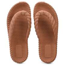 Women's Cloud Platform Flip-Flops With Braided Straps - Comfortable - Rust Brown - View 5