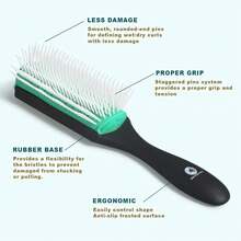 Hair Brush For Curly Hair, Detangler Brush For Natural 3/4abc Hair Easier And Faster Detangling For Women, Men & , Gre1en - 格林 - 查看 3