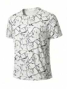 Men's Casual Quick-Dry Lightweight Sports T-Shirt, Fashionable Outdoor Short Sleeve - White - View 2
