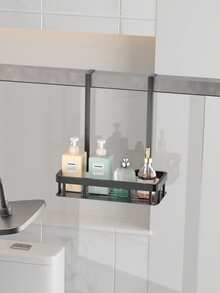 1pc 2/3 Tier Bathroom Door Hanging Storage Rack, Hole-Free Bathroom Organizer, Multi-Function 3-Layer Hanging Bathroom Storage Rack, For Bathroom Organization And Storage, Bathroom Accessory - Multicolor - View 6