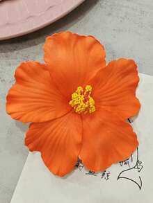 3pcs/1pc Women's Blue Orange White 7.5cm/2.95in Gradient Faux Flower Hair Clip Fashion Versatile Premium Elegant Simple Minimalist Solid Color Side Clip Hair Accessory Suitable For Daily Outings Casual Parties Commuting Vacations Hair Styling Ponytails Hair Buns Face Washing Bathing Makeup Matching Clothes Use Jewelry Headwear Accessories, Claw Clips - Multicolor - View 7