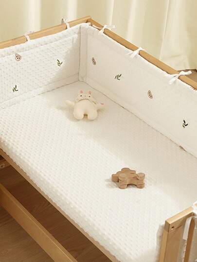 1 thanh chắn giường cũi dài 2 mét, liền khối, an toàn, có đệm mềm chống va chạm, dày dặn, bằng vải bảo vệ, trang trí phòng trẻ sơ sinh.