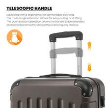 YONSLY 4-Piece Wheeled Suitcase Set With 360° Wheels, Combination Lock, Robust Double Zipper, Mesh Pocket, Soft Rubber Handle, 16/20/24/28 Inch Trolley Suitcase, Hard Shell Carry-On Luggage Set (4-Piece Set, S, M, L & XL) - 棕色 - 查看 5