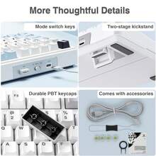 AULA F99 Wireless Mechanical Keyboard, Tri-Mode (BT5.0/USB-C/2.4GHz), Hot-Swappable Custom Keyboard, RGB Backlit, Pre-Lubricated Linear Switches, Customizable Media Knob, Gaming Keyboard For PC, PS, Xbox, Tablet, Etc. - View 11