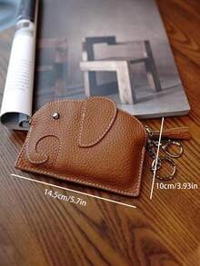 Cute Creative Elephant Coin Purse, Soft Leather Mini Wallet, Key Chain Coin Holder, Japanese Style For Women Money Wallet Purse Wallet Small Wallet Wallet Keychain Coin Wallet - Multicolor - View 5