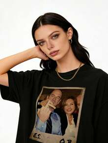 Vintage Olivia Benson And Elliot Stabler T-Shirt Law And Order SVU Vintage Hoodie 90s Retro Graphi - 黑色 - 查看 2
