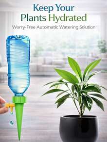 10-Pack Indoor Plant Self-Watering Drip Kit With Adjustable Valves – Automatic Watering Device For Vacation/Business Trip, Lazy Gardener Essential, Random Color, Perfect For Back-To-School & Easter Gifts - Multicolor - View 9
