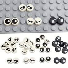 MIGUBA 40个1x1圆形睫毛图案创意积木，MOC儿童玩具积木配件，兼容98138 - 彩色 - 查看 5