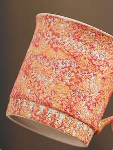 1pc 275ml Ceramic Cup, Household Office Guest Cup, Couple Cup, Hanging Ear Coffee Cup, Cola Cup, Cold Drink Cup, Breakfast Milk Cup, Beer Cup, Oatmeal Cup, Flower Tea Cup, Creative Crackle Glaze Ceramic Cup, Beverage Cup, Office Water Cup - Multicolor - View 7