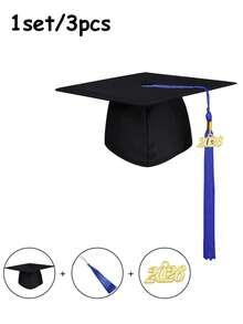 3pcs/1pc Unisex Matte Graduation Cap, 2026 Charming Graduation Cap, Adjustable Size Bachelor Cap, Tassel Decor Doctor Cap, Master Cap, Suitable For High School And Bachelor/Master Graduation Ceremony Photo - Multicolor - View 15