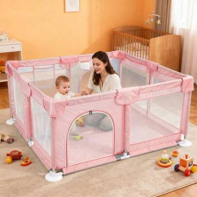 Laufgitter – 3-in-1-Laufgitter 120 x 120 x 60 cm – Praktisches Laufgitter, Spielbett und Krabbelbereich für drinnen und draußen, einfach aufzubauen – In vielen Farben erhältlich, langlebiges Design – Ideales Geschenk für Babys, Schutzgitter für den Spielbereich im Haus, Laufgitter für Kleinkinder, Krabbelgitter für das Wohnzimmer