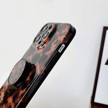 Tortoise Shell Vintage Amber Color Niche Elegant Phone Case With Stand, Suitable For IPhone 17 Pro Max/17 Air/ 16 Pro Max, Apple 15 New 14/13 Full Coverage Soft Case Anti-Drop 16 Pro Protective Cover 12 - 深棕色 - 查看 8