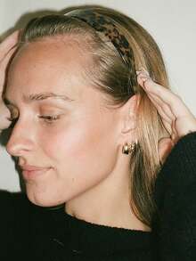 1pc Women's High Crown French Classic Fashion Wide Leopard Print Acetate Headband, Outdoor Washing Face Hair Clip With Teeth Anti-Slip, Hair Tidy Headpiece - Multicolor - View 4