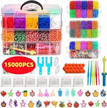 15000Pcs Kit Box+ Rubber Loom Bands Mult-Color Make Woven Bracelet DIY - Multicolor - View 1