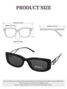 Prada Black Frame Women's Sunglasses, UV Protection, Summer Beach Style - Black - View 9