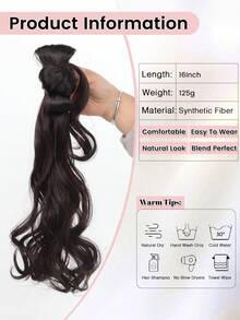 Tóc giả dài 16 inch kiểu Trung Quốc mới, xoăn gợn sóng màu vàng đen, kẹp càng cua, kiểu râu rồng, bướm, buộc lệch bên, chịu nhiệt, tự nhiên, mềm mại, có thể buộc, kiểu cổ truyền Hanfu Cheongsam dành cho phụ nữ dự tiệc và hàng ngày. - Nhiều màu - Xem 4