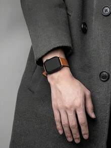 1 dây đeo đồng hồ bằng da thật màu nâu unisex, tương thích với Apple Watch 38mm 40mm 41mm 42mm 44mm 45mm 46mm 49mm, dây đeo da cổ điển tương thích với Apple Watch Series 11 SE3 10 9 8 7 6 5 4 3 2 1 Ultra3/2/1, phụ kiện đồng hồ thông minh cho , phù hợp để đeo hàng ngày, món quà tuyệt vời cho bạn bè, gia đình, Giáng sinh, sinh nhật. - màu nâu - Xem 5