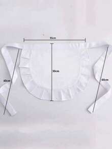 1pc Fashionable Black & White Lolita Style Maid Apron - Polyester Cute Kitchen Cooking Apron For Women, Household Cooking Supplies, Cleaning Protective Apron, Cute Princess Style Apron, Apron, Daily Bib, Half Apron - A - View 7