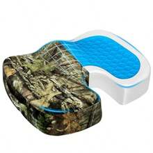 Tailbone Pain Relief Office Chair Seat Cushion Memory Foam Gel Seat Cushion For Sciatica Pain Relief With Washable Cover Butt Cushion For Long Sitting Velvet Mossy Oak - 偽裝 - 查看 1