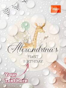 1/30/60/120 Pcs Personalized Birthday Stickers, Birthday Photo Stickers, Suitable For Adults, Personalized Self-Adhesive Round Label Stickers With Photo And Text, Fashionable And Colorful, Ideal Unique Gift For Friends, Son, Daughter - Multicolor - View 21