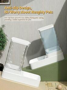 1 pieza Comedero inteligente para mascotas, comedero antideslizante con material transparente, desmontable y fácil de limpiar, separación de comida y agua, recarga automática de agua, gran capacidad para comida y agua de gatos y perros pequeños/medianos - Multicolor - Ver 12