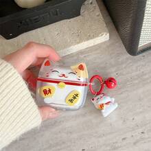 1pc Cat Ear Case, Cartoon Protective Cover Compatible With Apple 3/4, Pro 2, Pro 3, Random Orientation - Multicolor - View 4